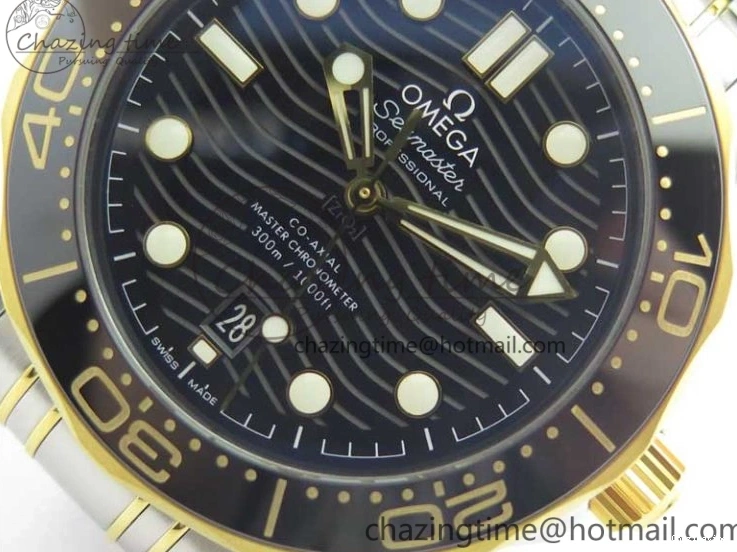 1103 MultiPurpose 2018 Seamaster Diver 300M SS YG VSF 1:1 Best Edition YG Bezel Black Dial on SS YG Bracelet A 7937